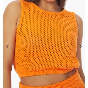 Tangerine Orange crochet crop top